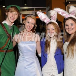 HOLLYWOOD CA  OCTOBER 27 Joey Luthman Nicole Tompkins Elise Luthman and a guest attend The Shoe Crew Halloween Bash Charity Event at Rubix Hollywood on October 27 2012 in Hollywood California Photo by Vivien KillileaWireImage Headline The S