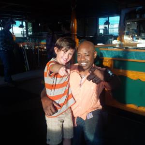 Jaiden with Dayo Ade on the set of Cracked