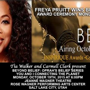 Freya Pruitt recipient of The Ophra Belief Award 2015 For her contributions to uplift inspire and contribute to new Indie artists around the world Freya is THE example of belief!