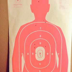 Theresa has firearm experience This is from her very first time with a Glock 43 The missed shot is her first shot after reloading 910 are kill shots