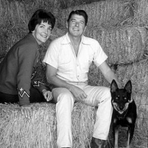 Ronald Reagan and Nancy Reagan at their ranch in the Santa Monica Mountains 1966