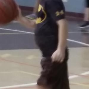 Landon at Basketball practice