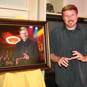 gifted this incredible painting of me performing at The Magic Castle