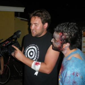 On set for Tweekers a Zombie Movie