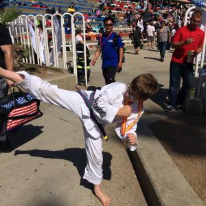 Nate won 1st place in his age category at the Taekwondo Championships in Oceanside CA in 2015