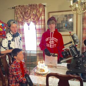 Dean on Jolly set filming birthday cake scene  Nov2015