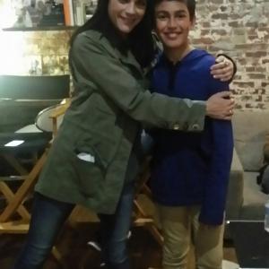 Selma Blair and Luke Sanson on set of Mothers and Daughters