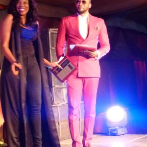 Frederick Leonard Presenting with Kemi Adetiba at The City People Entertainment Awards 2015.