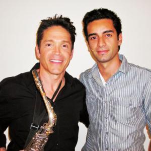 Dave Koz and Arsi Nami backstage after a rehearsal