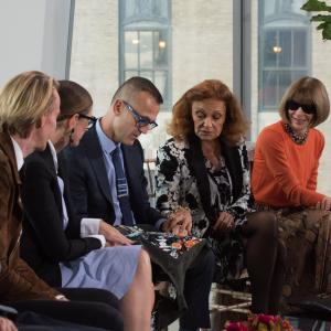 Still of Diane von Fürstenberg, Anna Wintour, Jenna Lyons, Ken Downing, Steven Kolb and Mark Holgate in The Fashion Fund (2014)