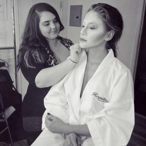 Applying makeup to actress and model GracielaStoryteller.