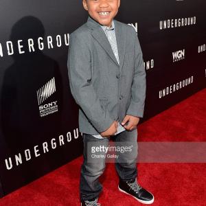 Actor Maceo Smedley attends the premiere of WGN America's Underground held at the Theater at the Ace Hotel on March 2nd, 2016 in Los Angeles, California.