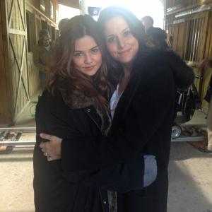 Candice Barley and Danielle Campbell on set of Race to Redemtion