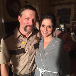 Candice Barley and Miles Doleac on the set of The Hollow