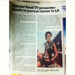 Newspaper article of Anele in the Port Elizabeth Express Newspaper.