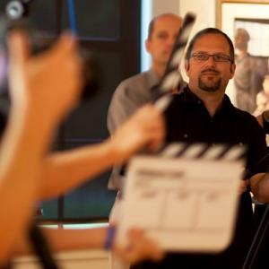 Filmmaker John Ondo directing a short film