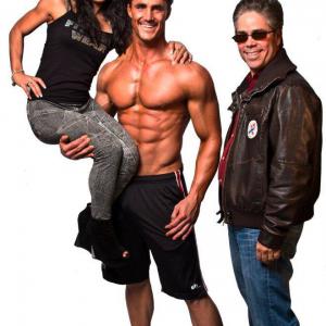 Greg Plitt, BillyBow & Katherine Aguirre on the FitnessX Magazine set in September 2014.