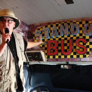 Dusty Trice performing on The Stand Up Bus.