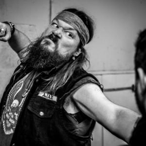 Playing the role of Ajax An American Outlaw Biker On the set of Trial By Fire A Film By Tim Seyfert