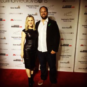 In JM Couture with Husband/Cinematographer Daniel Lynn at the Latino Media Visions Screening of The House That Jack Built