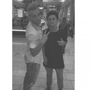 JJ hanging with Frankie Grande at Town Center Mall in Boca Raton. Home town.