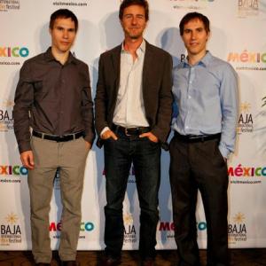 Scott Cross, Edward Norton, Sean Cross, at Los Cabos International Film Festival