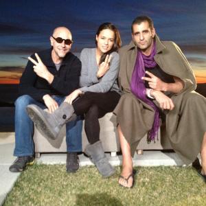 Michelle Rodriguez with The Reality Of Truth Directors Mike Zappy Zapolin and Laurent Levy