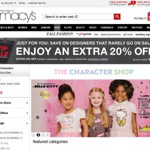 Hello Kitty Macy's ad. Screen shot