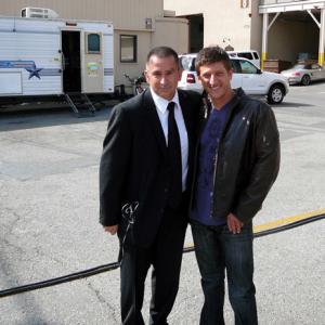 Anthony Lapaglia and Josh Feinman as Frank Mullen on the set of Without a Trace2008