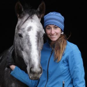 Lindsey and one of her Thoroughbred horses 'Mystique' during a photo shoot of her Thoroughbreds as part of the Makeover competition.