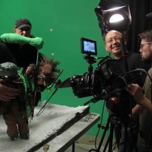 Alex Griffin on the set of Yamasong March of the Hollows during an insert