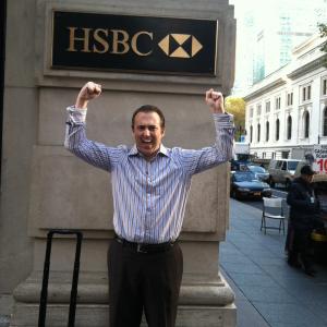 Troy Jensen outside of HSBCs flagship branch in Manhattan The CEO of nxVenture Capital is never ever shy about his passionsobviously the meeting with his bankers went well!
