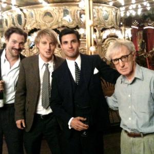 Still of Corey Stoll, Owen Wilson, Daniel Lundh and Woody Allen in Midnight in Paris (2011)